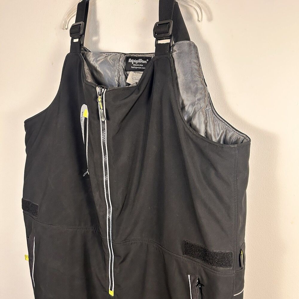 RefrigiWear 0795R Insulated Freezer Bib Overalls Black Size 5XL Cold Weather - Picture 6 of 14